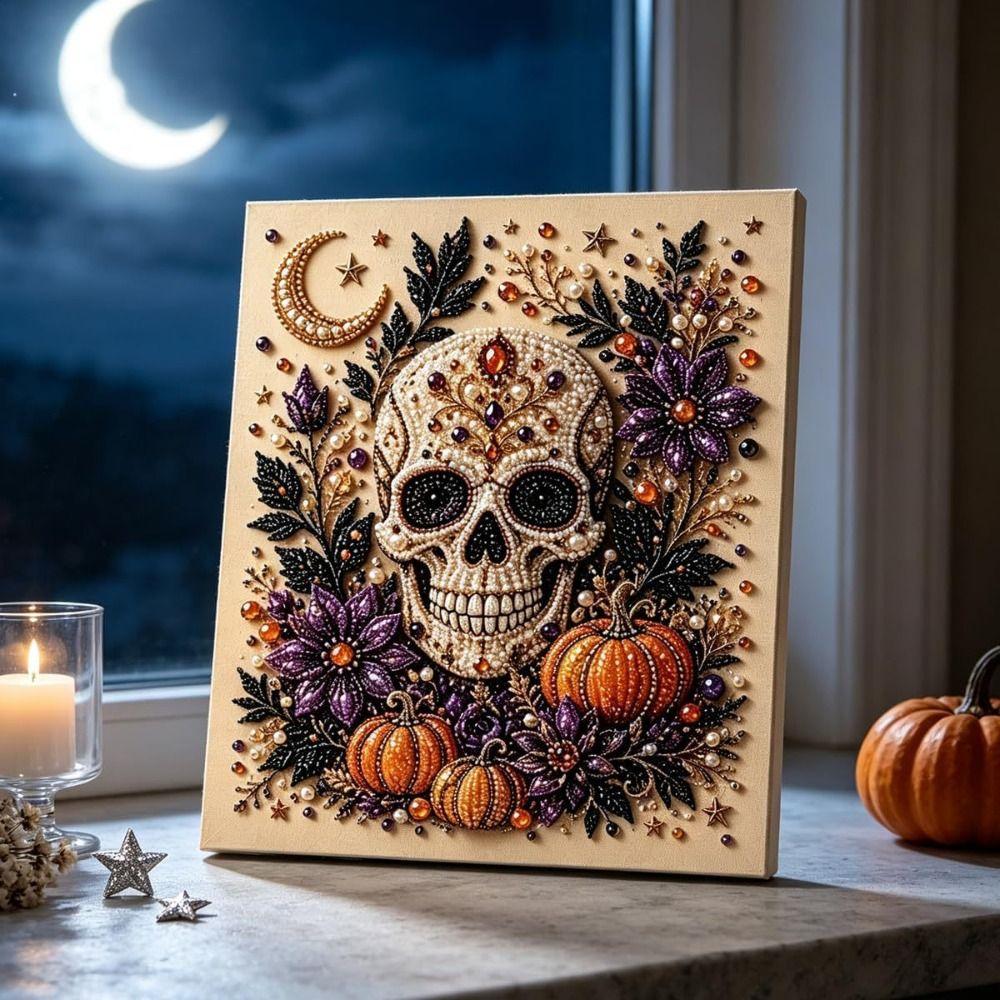 Friendly Crafts Halloween Ghost Pearl Art DIY Kit Pearl  Painting  Spooky Beginner