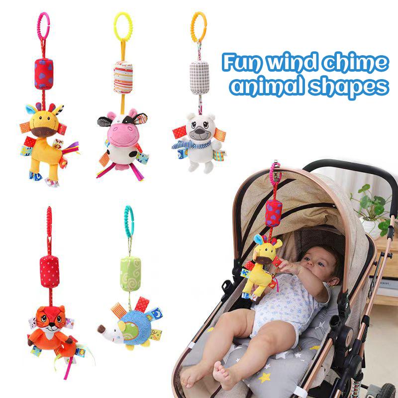 New Baby Rattles Bell Toy Soft Stuffed Animal Rattle Hand Grip Toys Pendant Stroller Crib Bed Teether Hanging Toy 0-24 Months