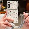 Lemon Cherry Fruit Leather Lanyard Case For Samsung S26 S25 Ultra S24 S23 S22 Plus S21 FE A16 A17 A26 A36 A37 A54 A55 A56 A57 5G Cover