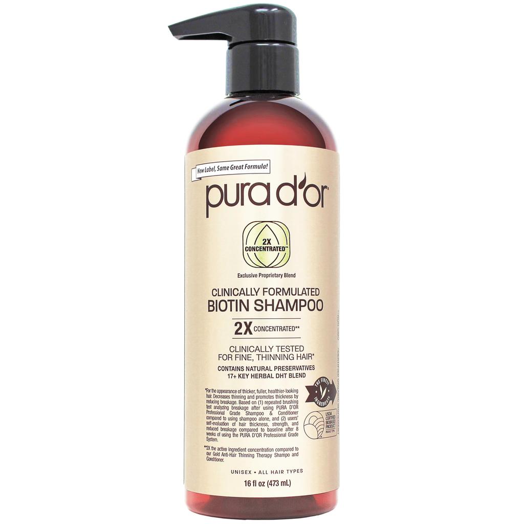PURA Professional Quality Hair Thinning 2X Concentrated Active Ingredients Boosting Effects Natural Ingredients Clinically Sulfate Men 473 ml fl