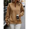 BFCCQB Women's Fashion Casual Solid Color Print Autumn Winter V-Neck Long Sleeve Hoodie