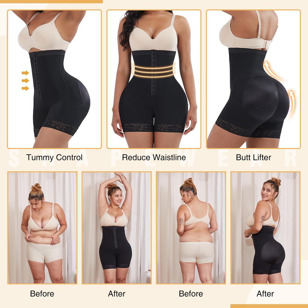 Women's High Waist Body Shaper Panties Stage 2/3 Shaper Adjustable Hooks Spandex Thigh Trainer Butt Lifter Large Stock Now