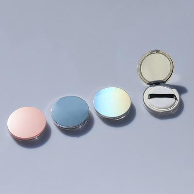 Tragbare ultradünne Plastikpuder Leerdose Reise-Make-up-Tiegel Siebbehälter mit Puderquaste Spiegel