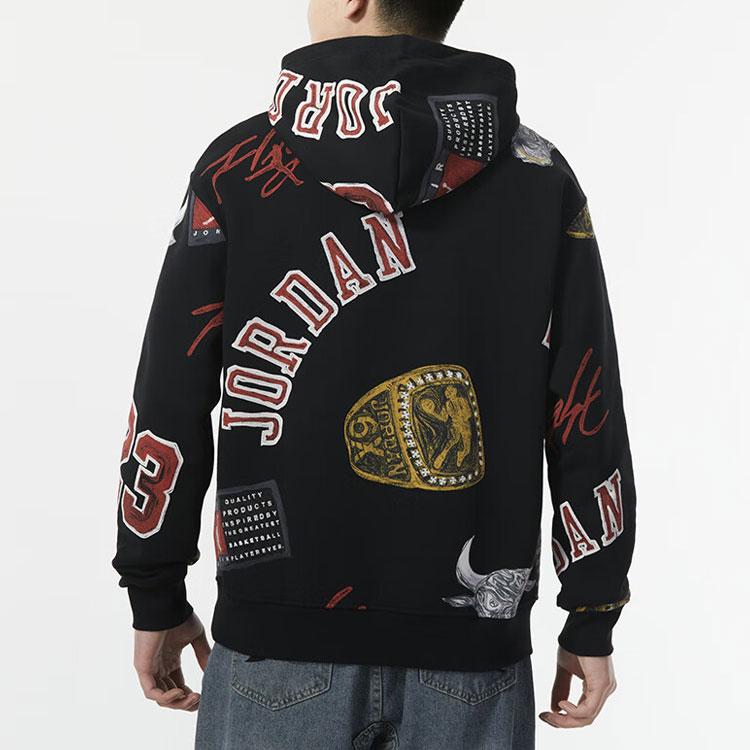Jordan Męska bluza z kapturem z nadrukiem graficznym Czarna FN4546-010