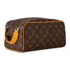 Kosmetyczka List Logo Zamek Błyskawiczny Skóra Torba na Kosmetyki Męska kosmetyczka Żółty Brązowy M12643