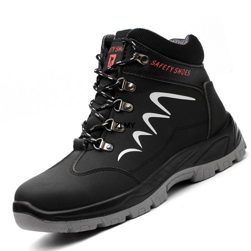Men's Puncture Proof Work Safety Shoes Steel Toe Boots Anti-smash Construction Low-cut Protective Footwear