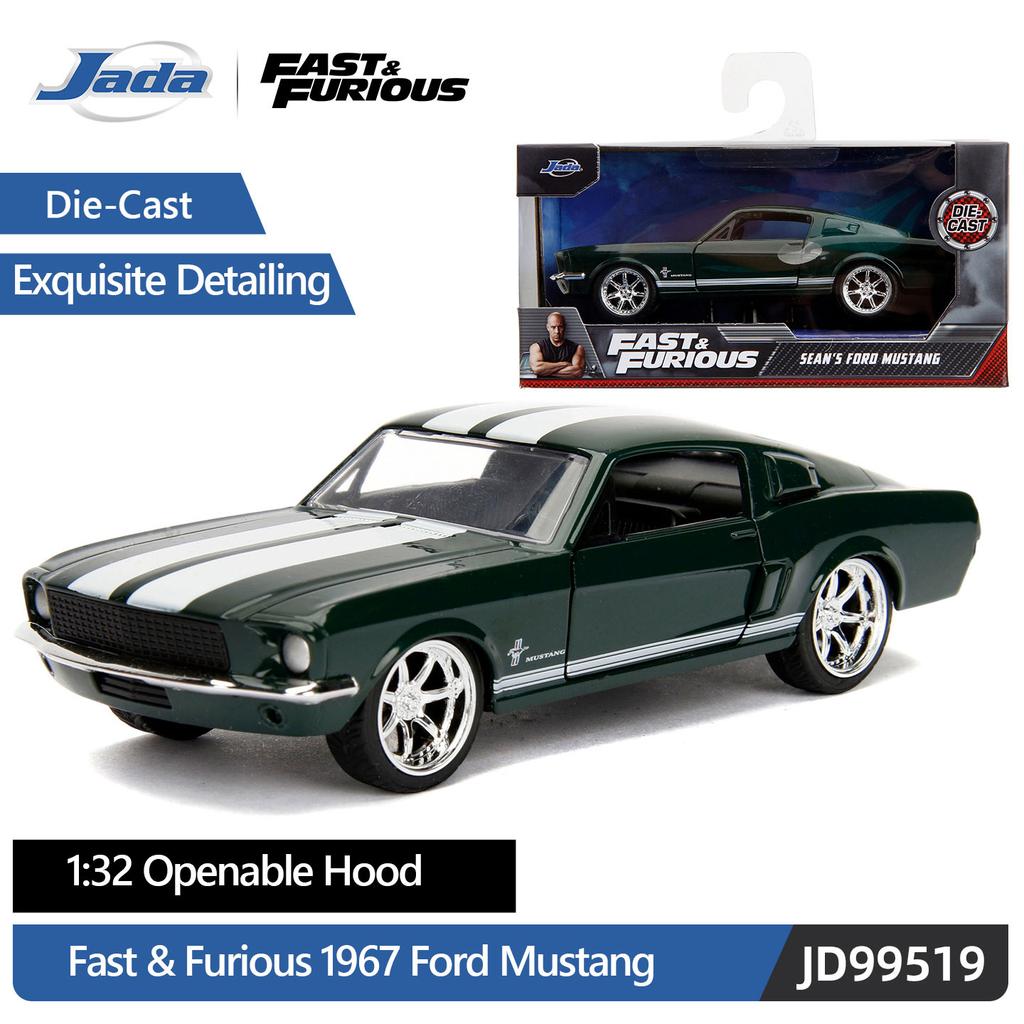 JADA 1:32 DieCast Model Collection 1967 Ford Mustang - 627C Green with Free-Rolling Wheels JD99519