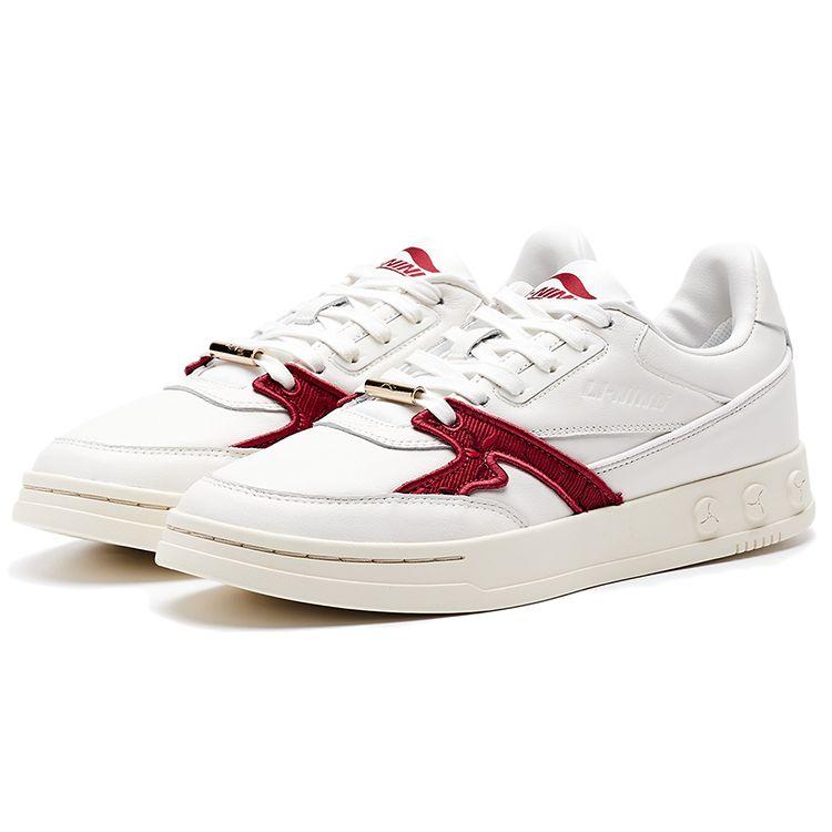 Li-Ning 1990 Comfortable Versatile Casual Low-Top Sneakers Men Sneakers White Red ALFR099-1