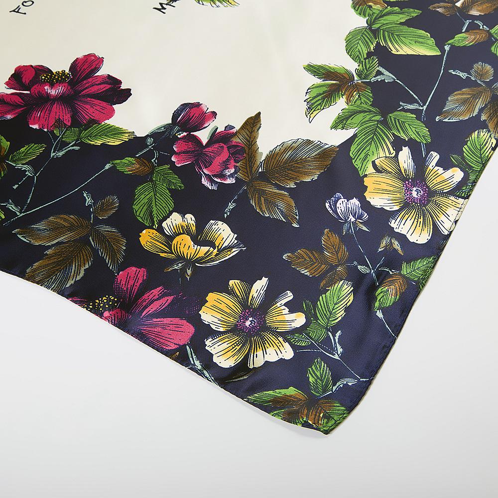 New Arrival  Korean Style Hand Paint Rose Silk Satin Square Scarf  Spring Autumn Women Scarfs Shawls 90*90 cm Scarves