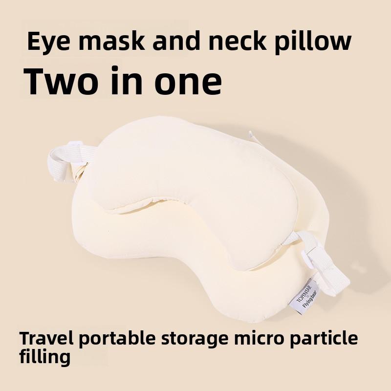 2-in-1 Augenmaske Nackenkissen U-förmiges Kissen Schweißstoff Schaumstoffpartikel Augenmasken-Kissen Auto Reise Freizeit Nickerchen-Kissen