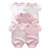 Kiddiezoom 5 Pcs Fashion Baby Boys Girls Bodysuits 100%Cotton Soft Newborn Clothes