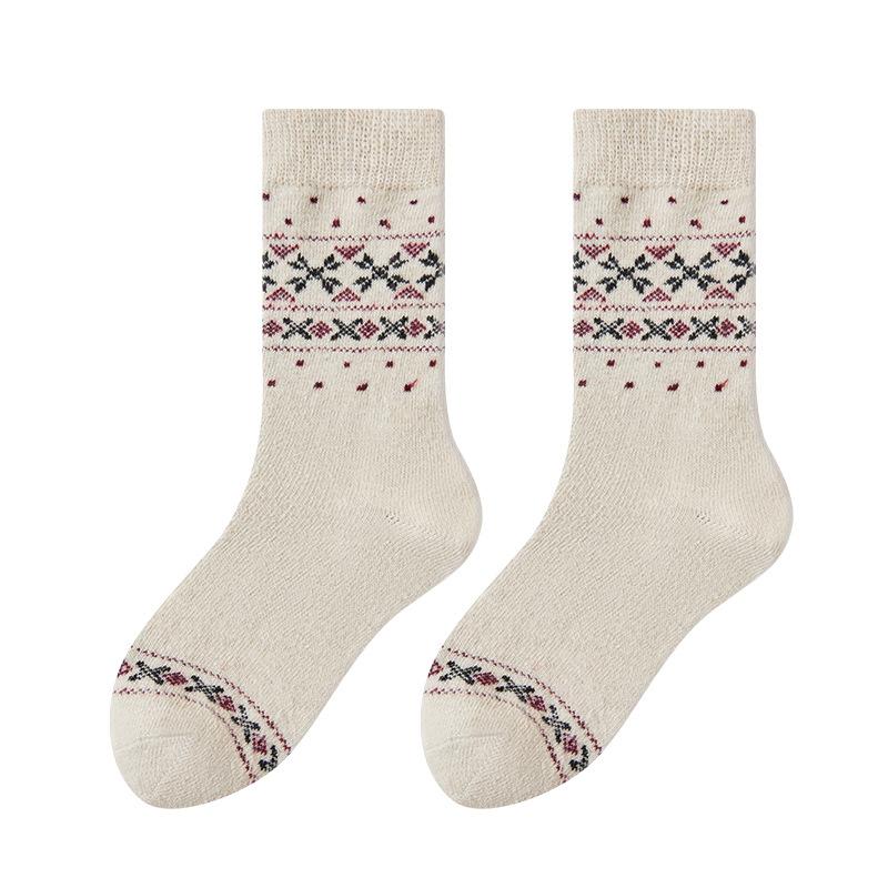 Retro Fel Island Children's Socks - Warm and Cozy Winter and Autumn Thickened Wool Socks with Added Insulation, Comfortable Mid-calf Length Socks