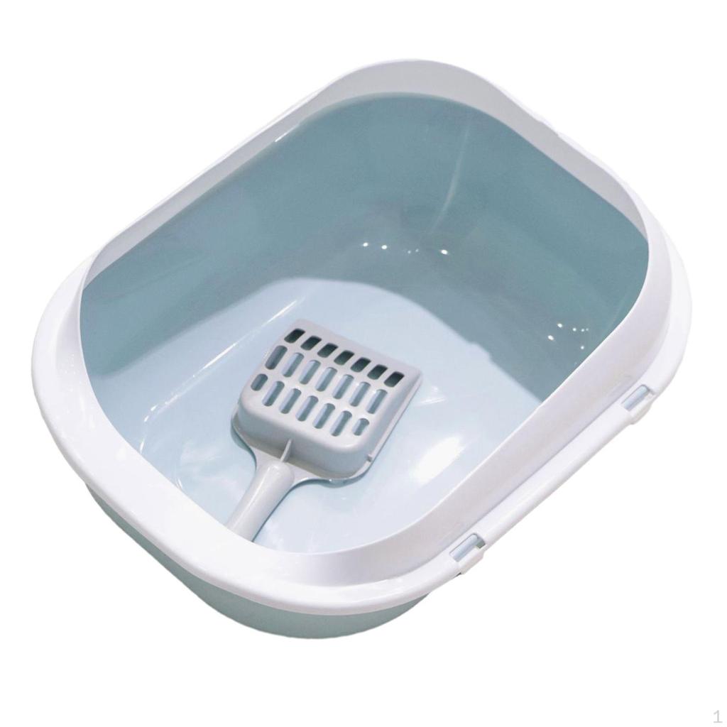Cat Litter Tray Open Top Pet High Sided Splashproof Kitten Potty Toilet for Indoor Cats