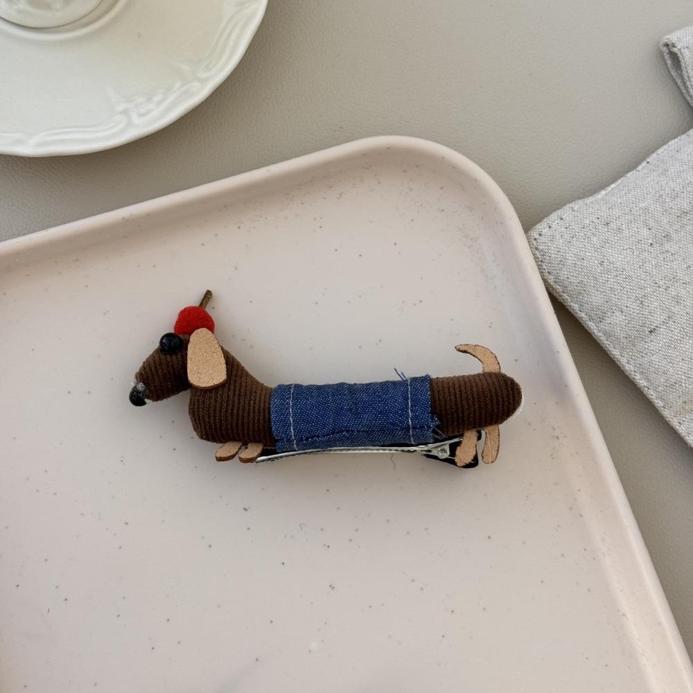 Cute Dachshund Hairpin Puppy Horsetail Holder Lovely Claw Clip  Headdress