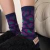 Women's Retro Color Block Mid-Calf Cotton Socks: Autumn/Winter British Style Vertical Stripes