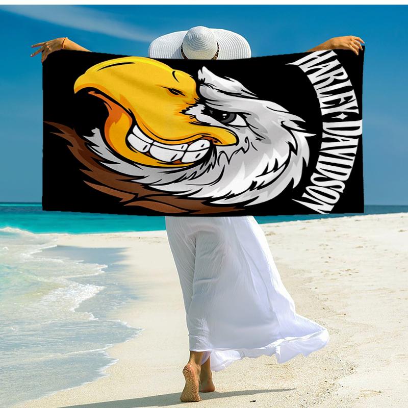 Vintage Motorcycle Fashion Beach Towel: Ideal for Summer Adventures Soft, absorbent and quick drying suitable for swimming and bathing