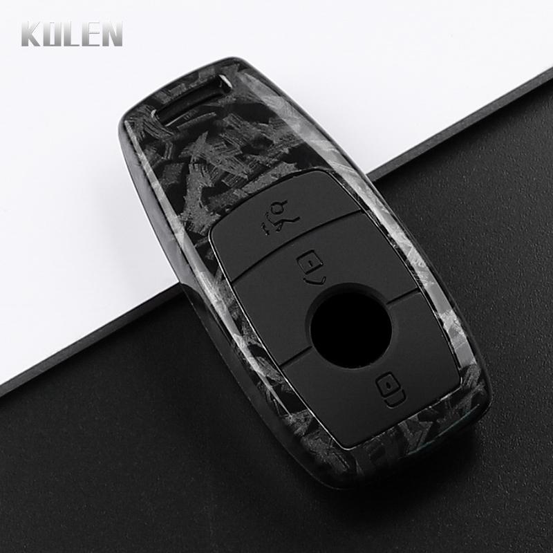 Autoschlüsselhülle im ABS-Carbonfaser-Look für Mercedes-Benz ACESG-Klasse GLC CLE CLA GLB GLS W177 W205 W213 W222 X167 AMG