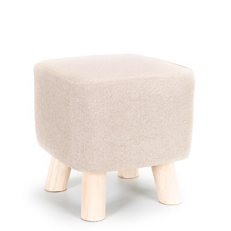 1Pc Elastic Ottoman Cover Solid Color Fabric Stool Covers Square Footrest Covers All-Inclusive Anti Slip Footstool Slipcovers