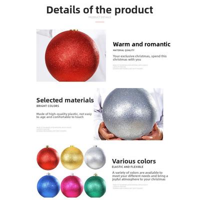 Durable Plastic Pearlescent Ball Pearlescent 15CM Holiday Decorations Ball Shape Hang Ball New Year's Day