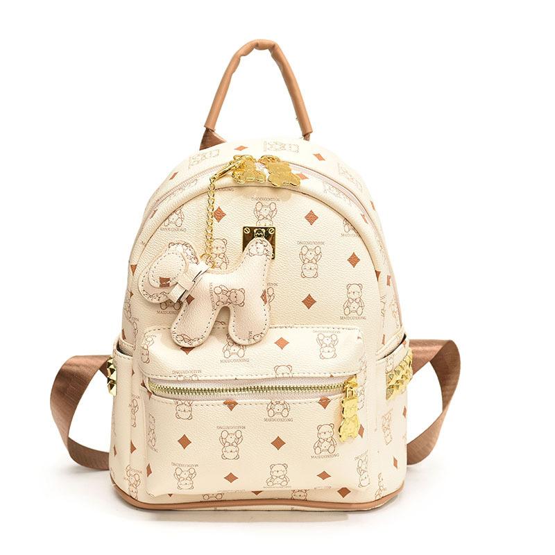 Νέα τσάντα υψηλής ποιότητας για την αρχή της άνοιξης, κλασικό σακίδιο πλάτης με αρκουδάκι, ευέλικτη τσάντα ώμου για γυναίκες