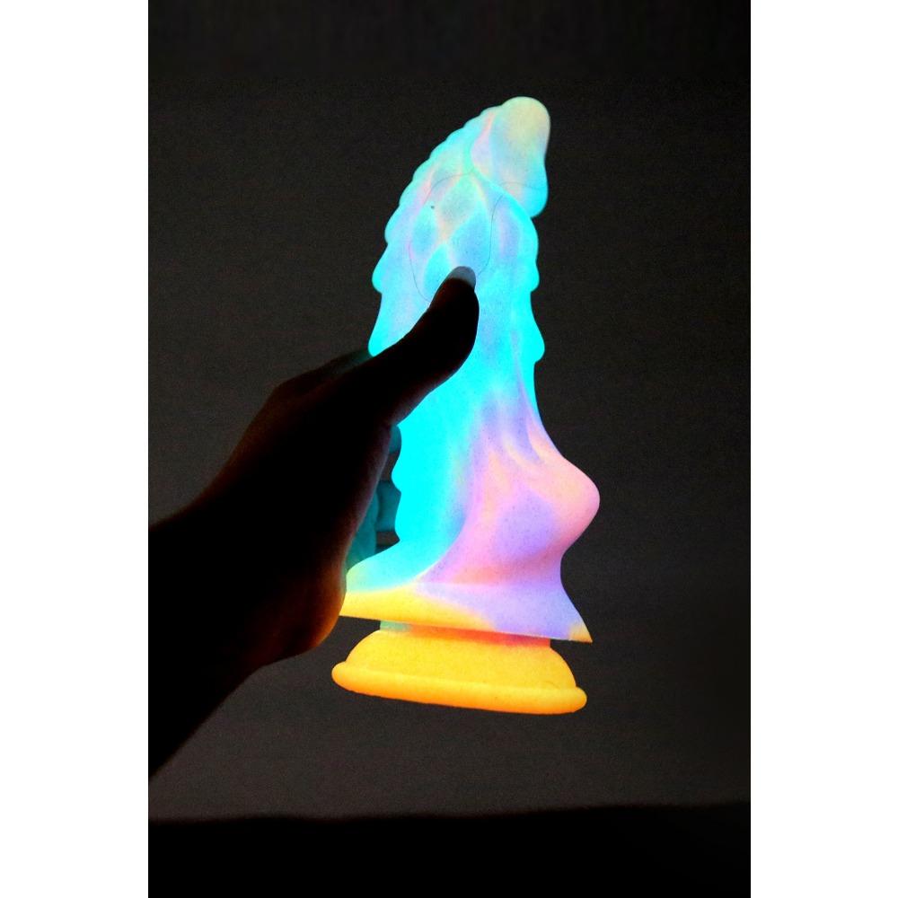 Colourful Glow-In-The-Dark Unicorn Vestibule Anal Plug Liquid Silicone Simulation Dildo Anal Expansion Masturbator Adult Erotic Sex Toys