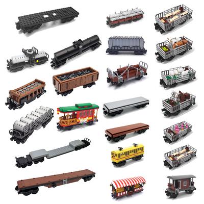 Vagon cisternă/Vagon de tren/Tren de marfă bloc de construcție cu piese mici Jucărie creativă DIY MOC pentru Copii