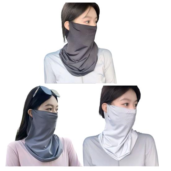 Sun Protection Guard Quick-Dry Fabric Ice Silk Face Guard with Breathable Mesh Cooling Fabric Extended Neck Gaiter Face Guard