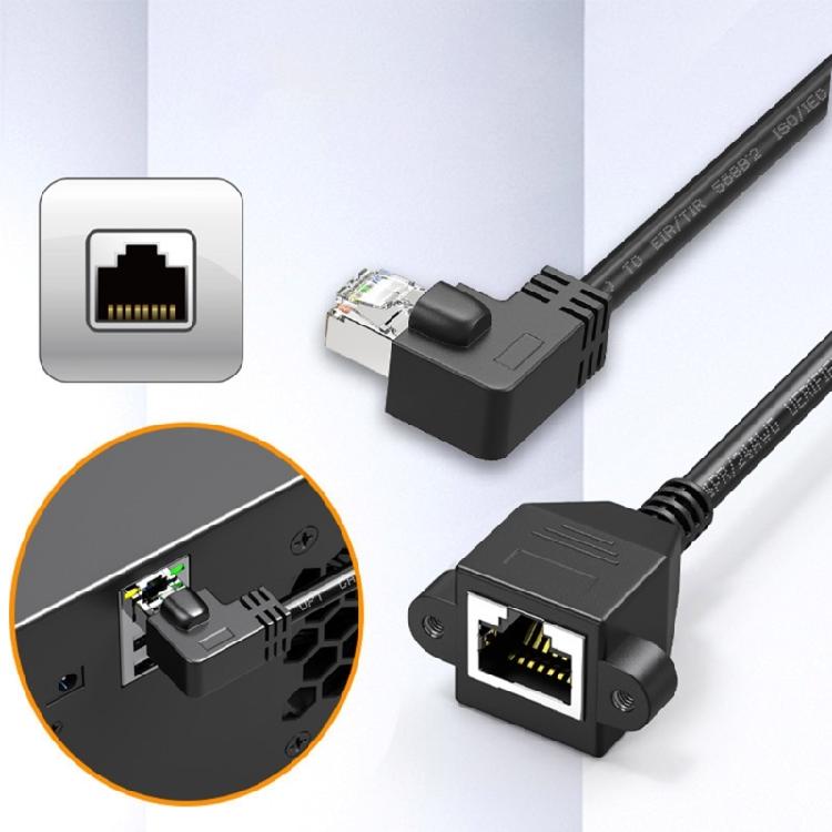 Shielded Cat6 RJ45 Cable Extender Flexible Angle Adapter FTP Connectors for Cat5e Cat5 Networks