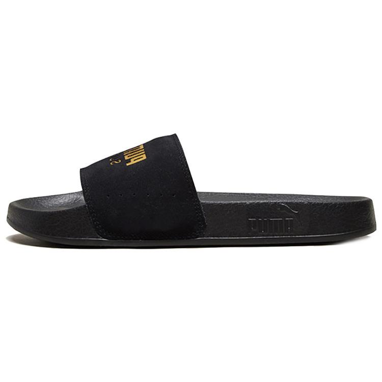 New PUMA Leadcat Suede Slide 'Black Team Gold' 365758-01