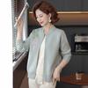 Mom spring and autumn coat knitted jacket cardigan new middle-aged and elderly autumn clothes age-reducing top