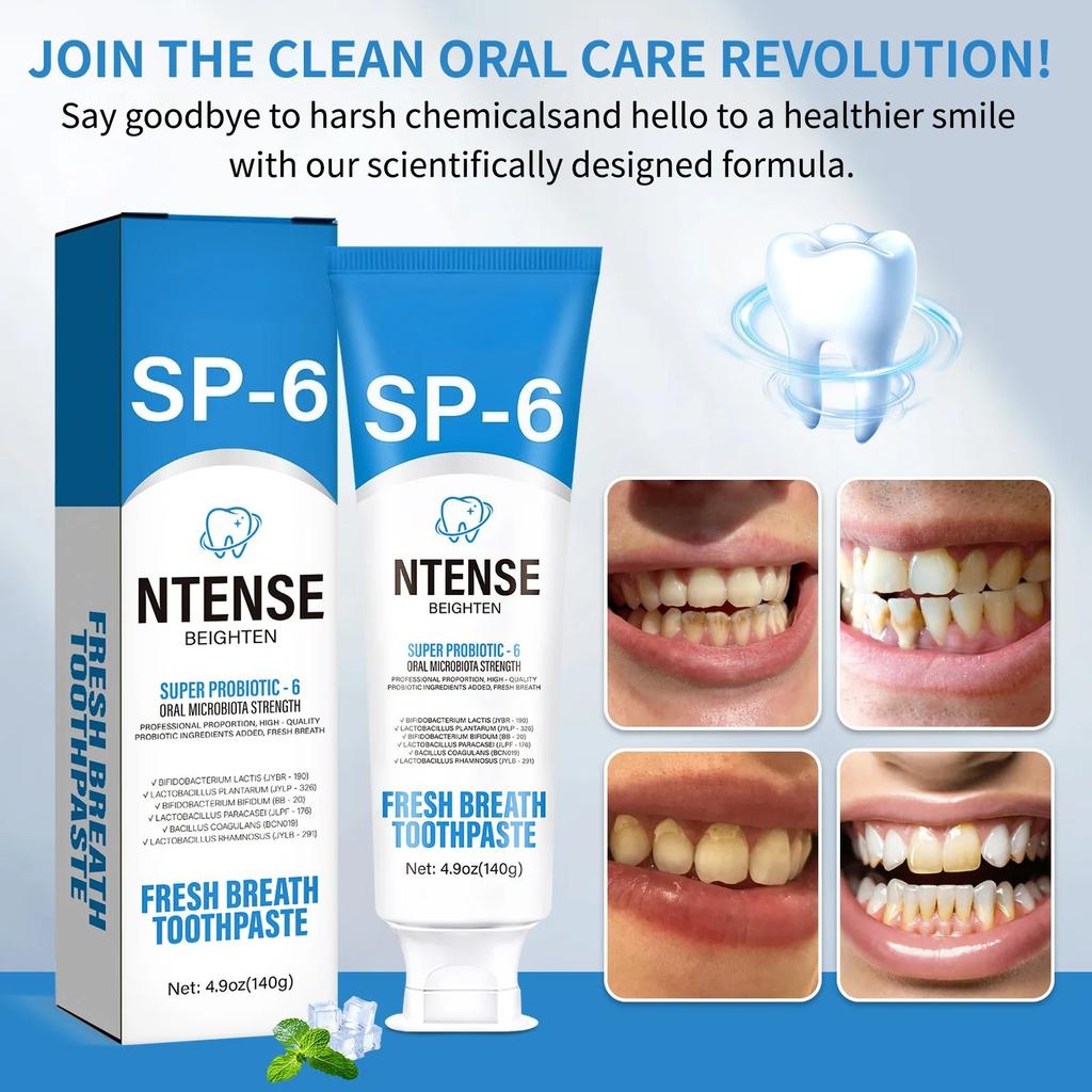SP-6 Probiotic Toothpaste Remove Stains Oral Care Whiten Clean Teeth Ultra Whitening Management Fresh Breath Health Care Toothp