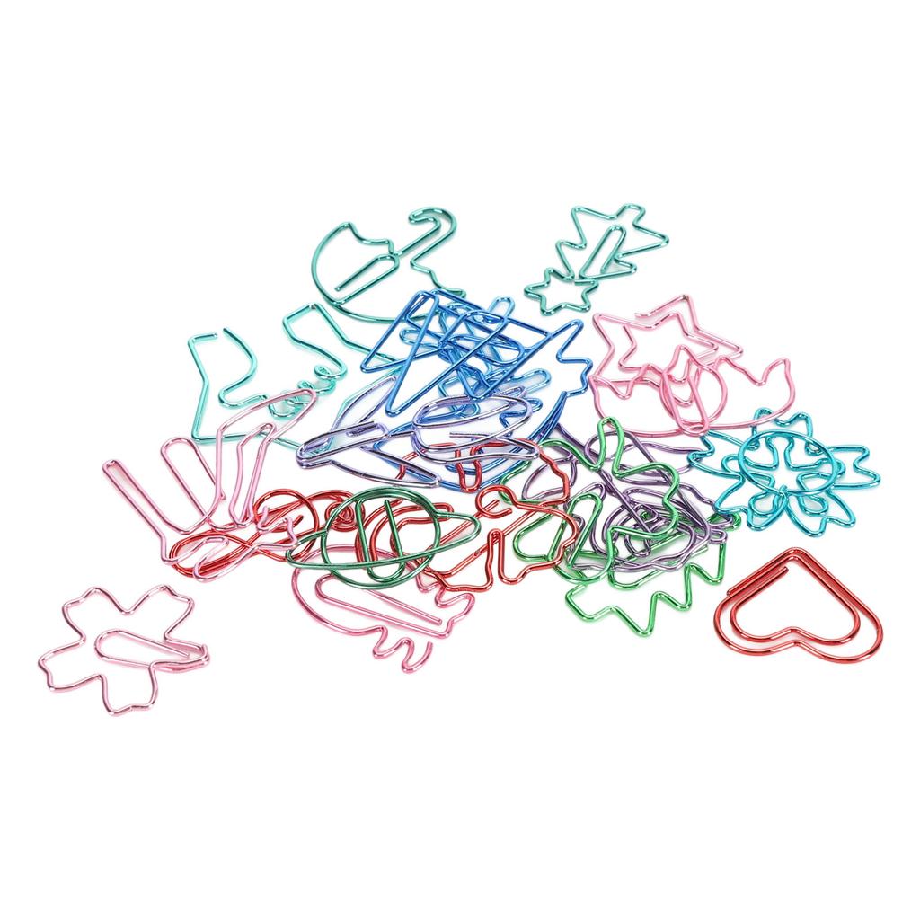 100 Counts Animal Shaped Paperclips Coated Assorted Color Cute Shaped Bookmark Paper Clips for Stude