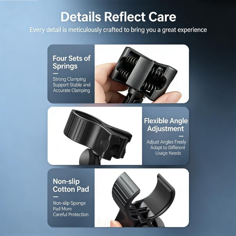Universal Device Holder with Soft Sponge Lining Suitable for Microphones Handheld Fan Hair Dryers Mounting Support
