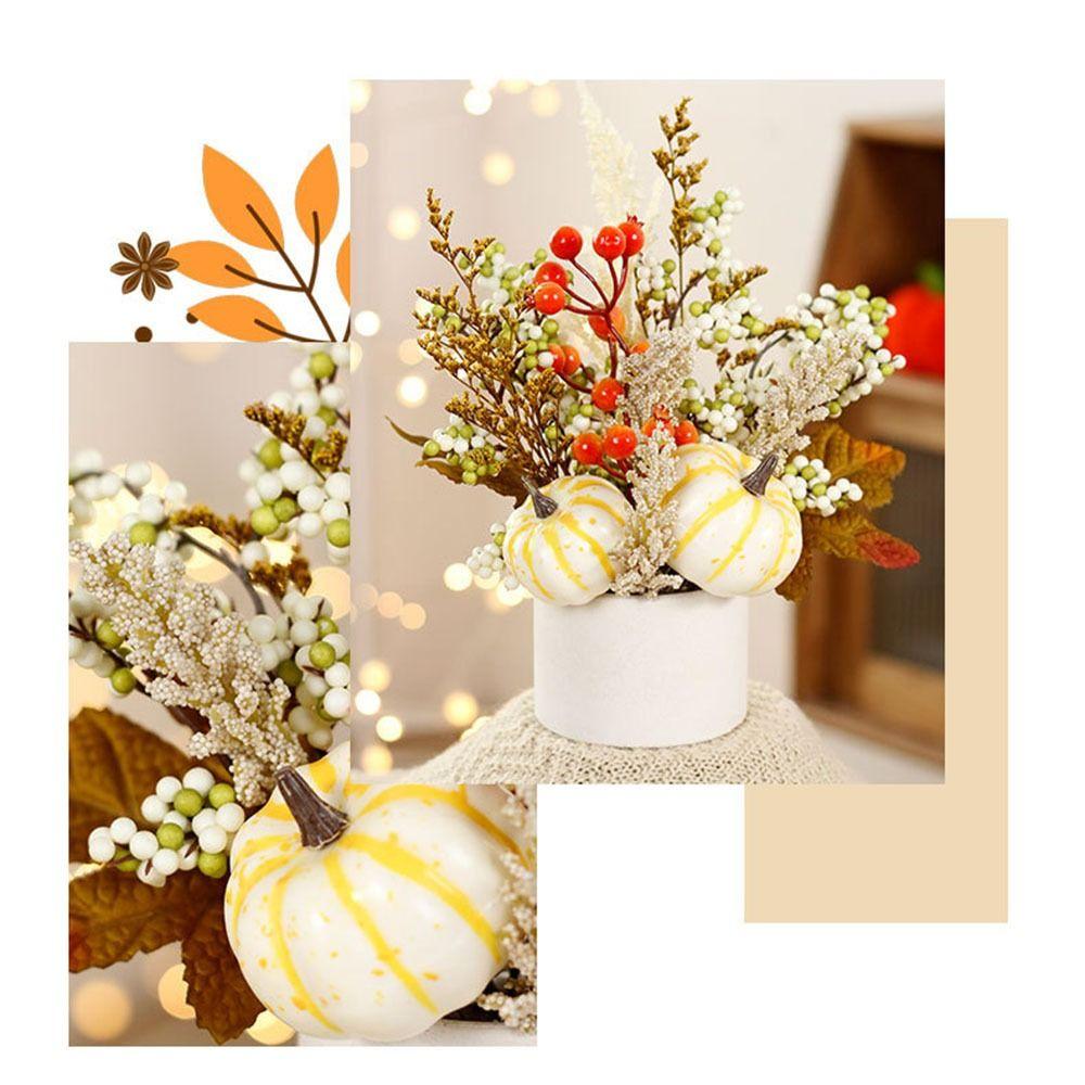 Fake Autumn Leaf Maple Leaf Pumpkin Ornament Plastic Halloween Tabletop Ornaments Fireplace Shelf