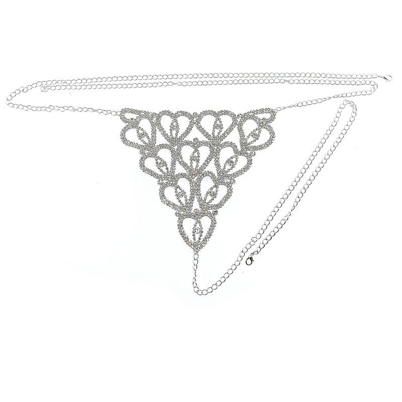 Accessories Rhinestone Claw Chain Body Chain Heart-Shaped Sexy Bikini Diamond Panties Body Chain Direct