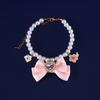 Pet Wedding Pearls Collar Jeweled Necklace Studded Glinting Rhinestones Heart Wedding Costume