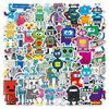 50pcs Robot Personalized Cartoon Creative Cute Stickers Decorate Notebook Mobile Phone Case Luggage Cup Stickers