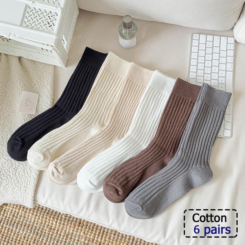 3/5/6 Pairs Cotton Outdoor Sports Socks, Sweat Absorbing and Odor Resistant Cotton Running Basketball Socks, Trendy Socks