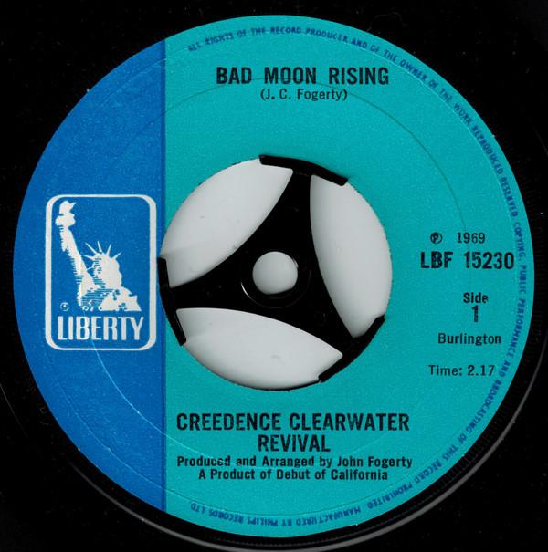 7-дюймовая пластинка CREEDENCE CLEARWATER REVIVAL Bad Moon Rising LBF15230 Liberty 1969 UK Rock Б/у