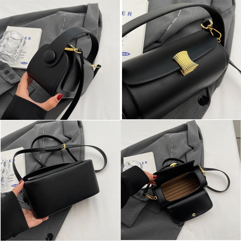 Women's Bags with Textured Leather Flap Large Capacity Classic Black Shoulder Bag