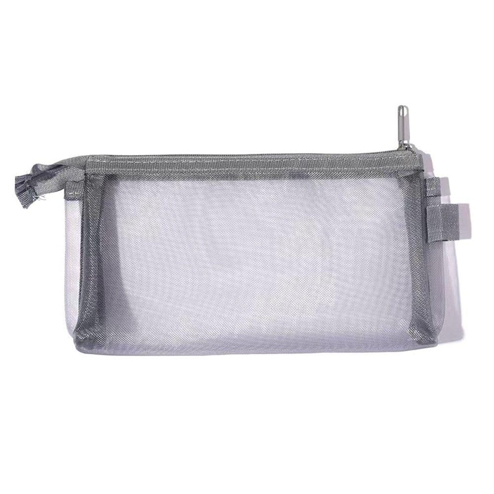 Transparent Mesh Makeup Bag Grey/Black/White Lipstick Organizer Bags Women Cosmetic Storage Pouch