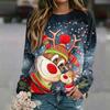 Women's Casual Christmas Print Neck Raglan Long Sleeve Pullover Sweatshirt