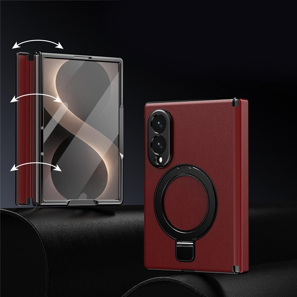 Samsung Galaxy Z Fold 8 case with stand and external screen glass, MagSafe-compatible, red