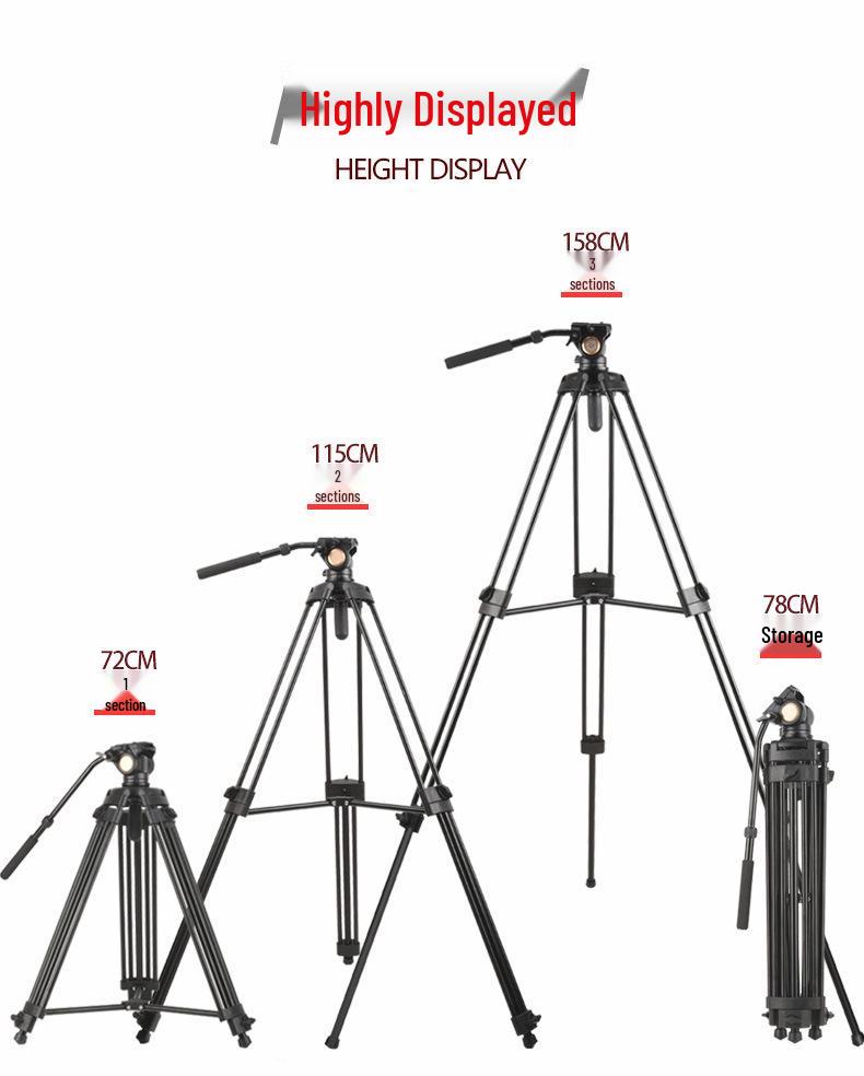 Q880 Aluminum Alloy DSLR Camera Tripod with Hydraulic Pan-Tilt Head for Photography and Videography