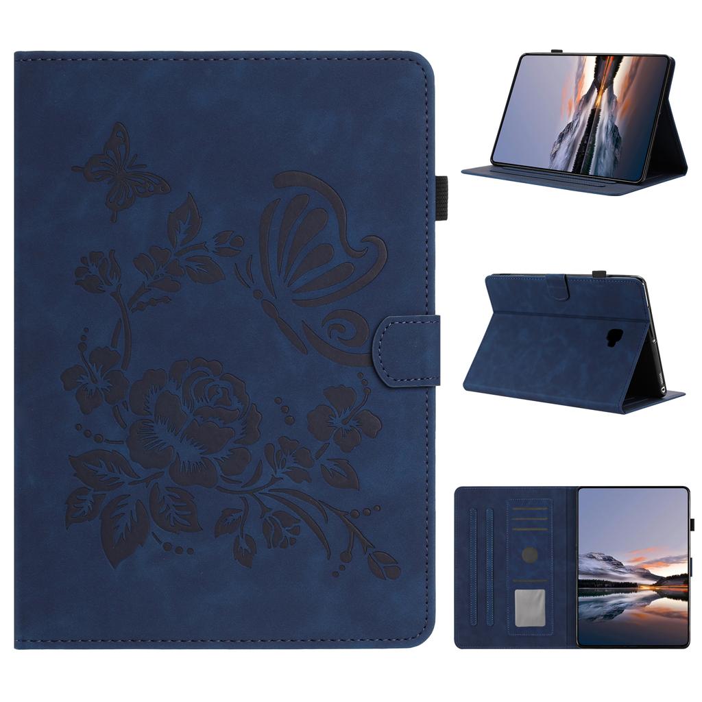 Für Samsung Galaxy Tab A 10.1 (2016) Hülle Kartenhalter Ständer Schmetterling Floral Prägung Leder Tablet-Abdeckung