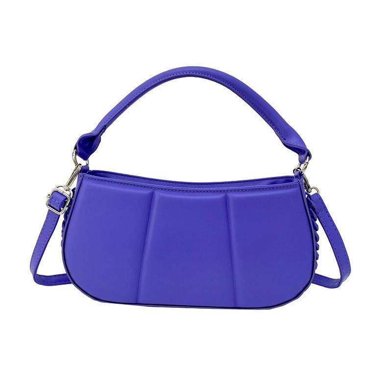 2023 New Fashion Single Shoulder Slant Bag Small Underarm Chain Bag Women s Bag Pu Material фиолетовый