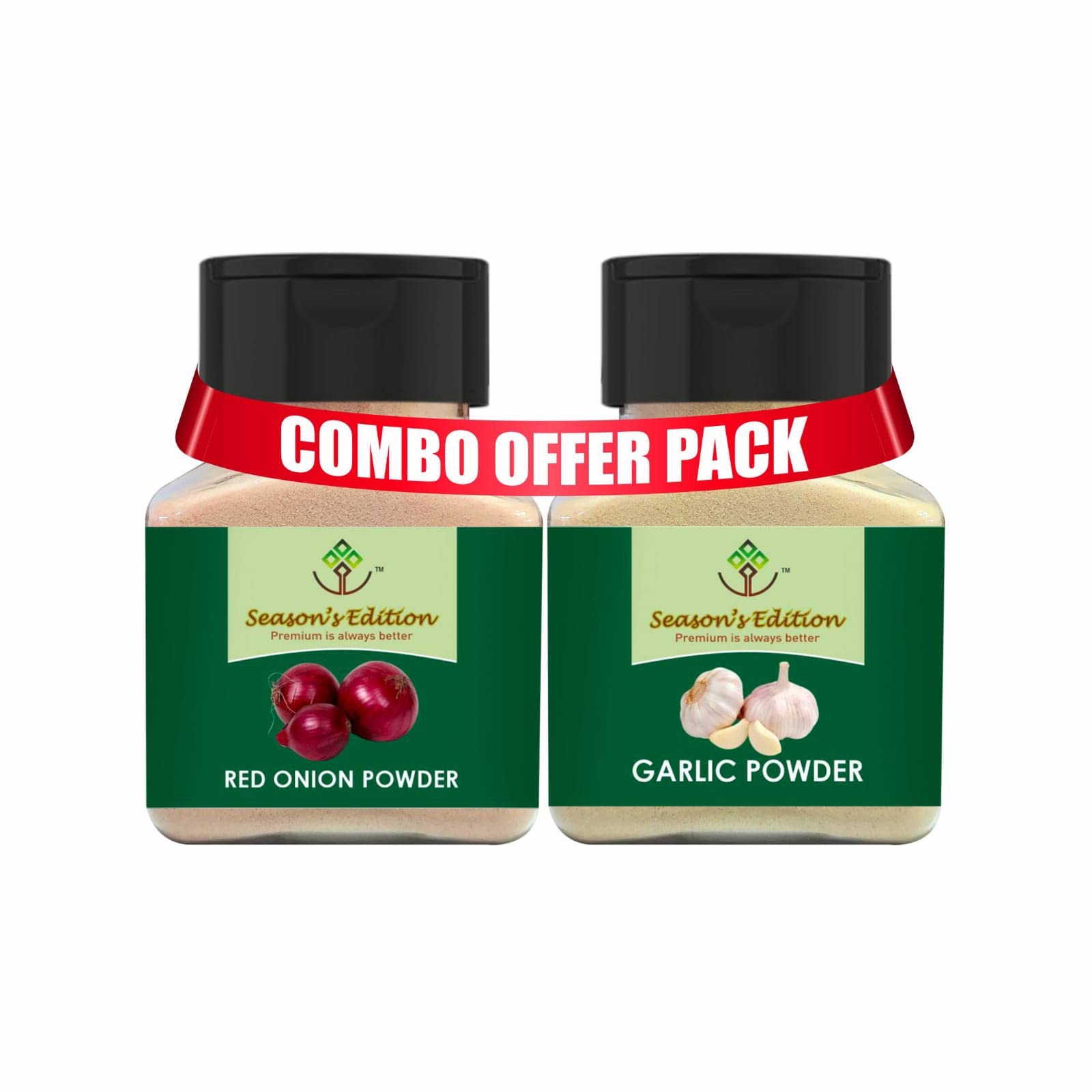 

Season s Edition Garlic Powder and Red Onion Powder 100% Pure & Natural Powder for cooking, Ready to use | Farm Fresh, Zero added Colours, Filler