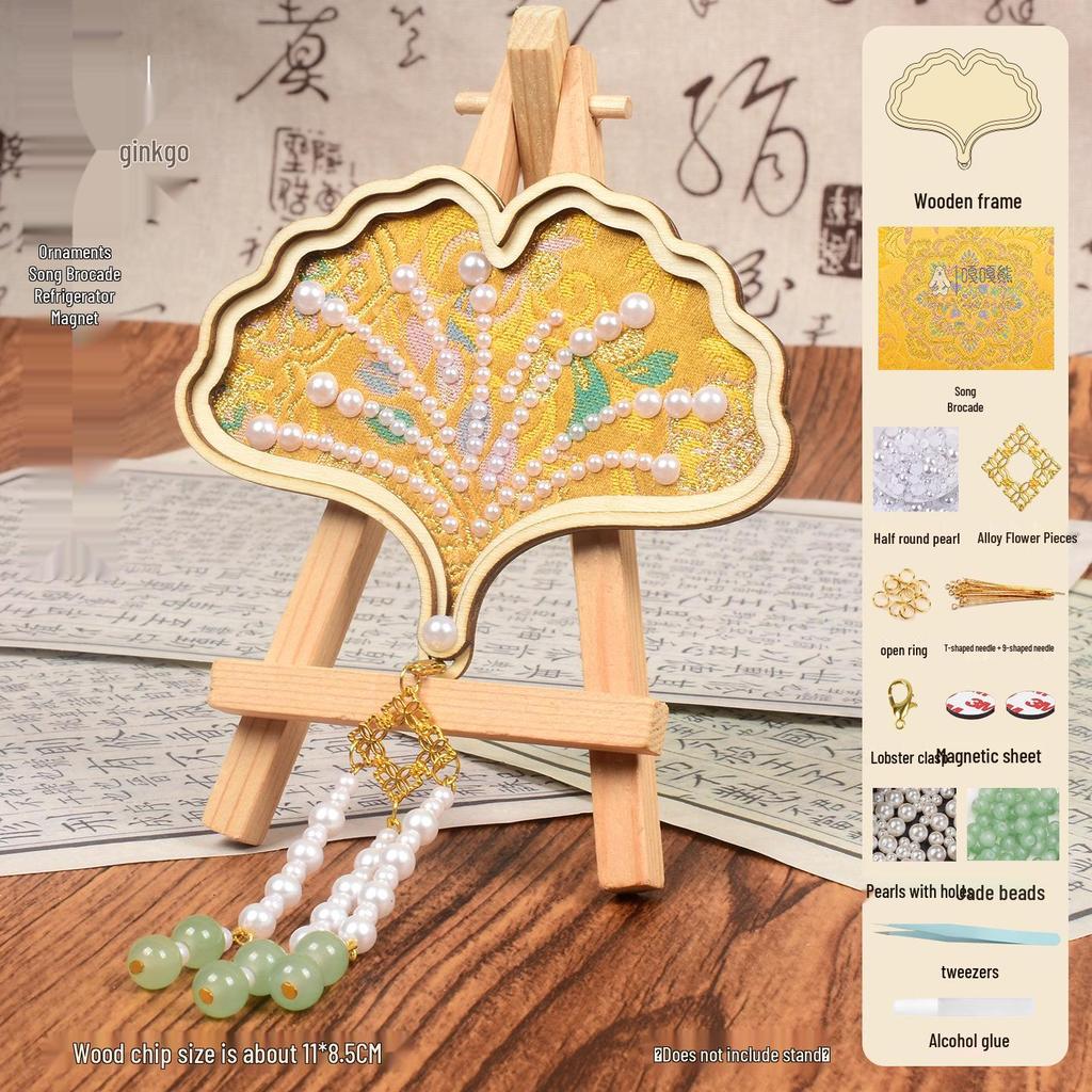 DIY Mother's Day Brocade Magnet Kit - Chinese Style Craft for Team Building