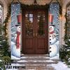 2D Flat, 2D Flat - 2D Flat, 2D Flat - 2D Flat Printing 2pcs Christmas Snowman Winter Scene Ornate Christmas-Themed Couplets, Suitable for Welcoming Pi