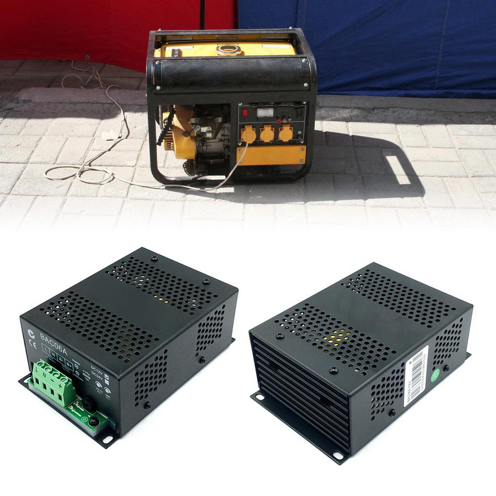 Battery Chargers Suitable for Generators BAC06A, Supports 12V & 24V Applications with Safety Features Boats, Outdoor Use